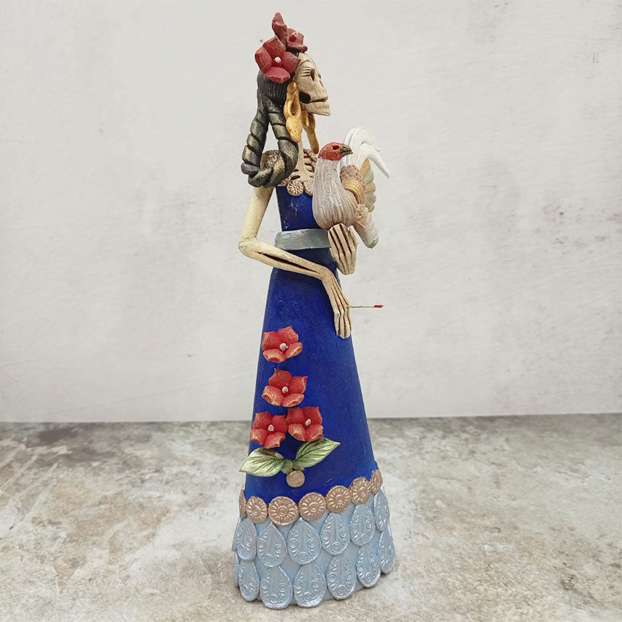 Catrina vestido azul marino con gallito