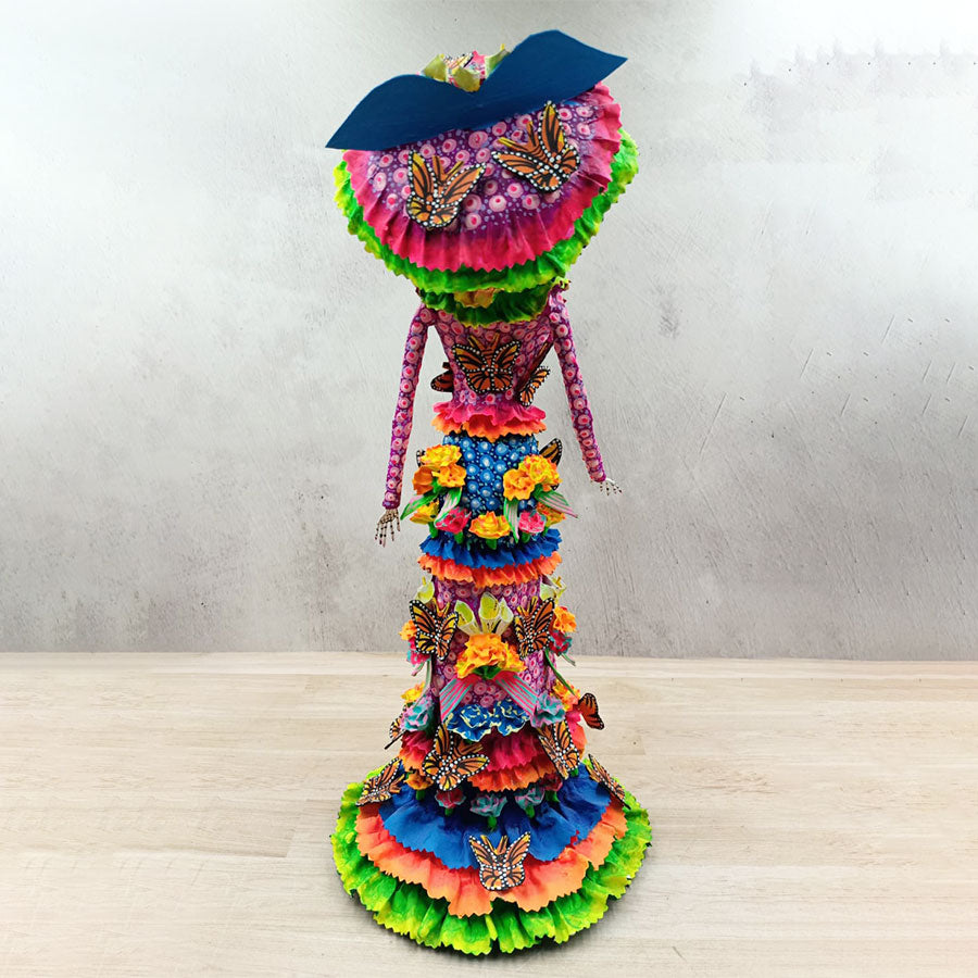 Catrina with colorful butterflies
