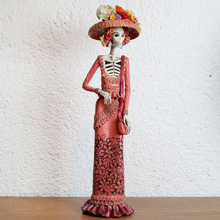 Catrina with pink dress and bag