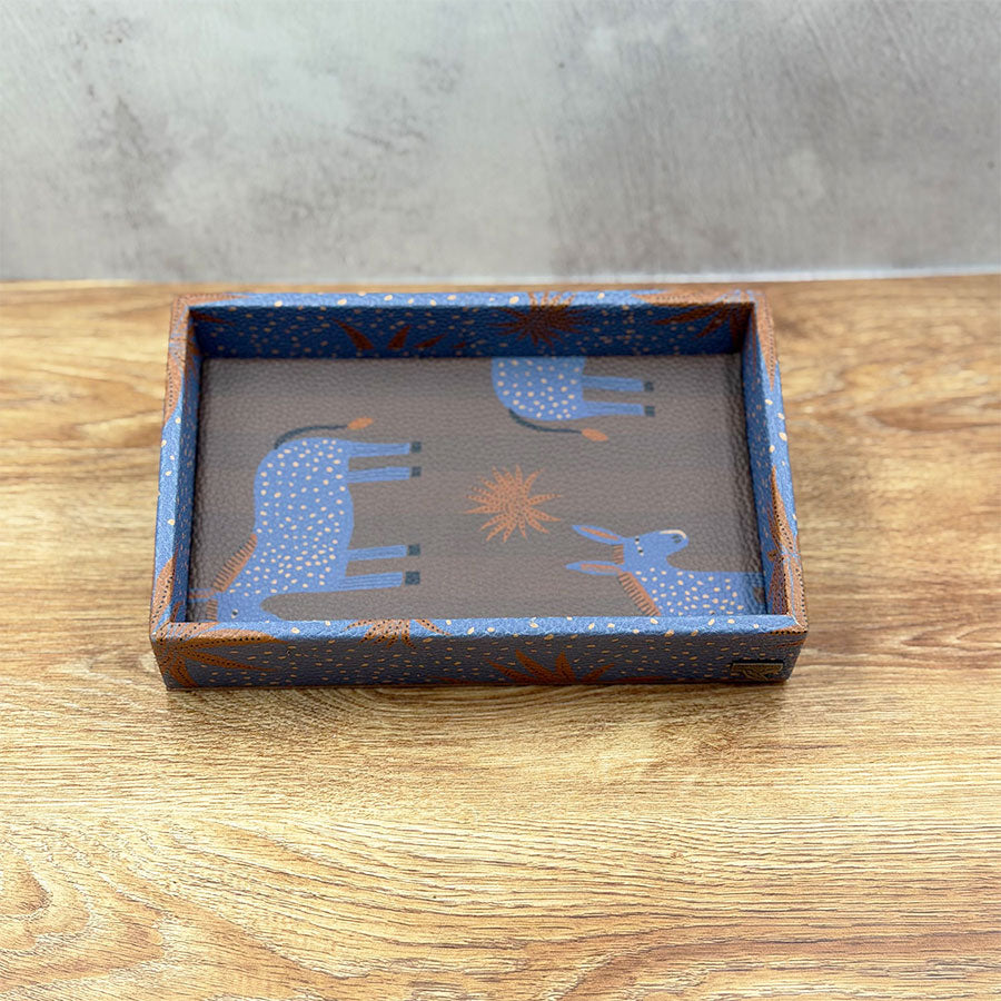 Decorated tray for nightstand