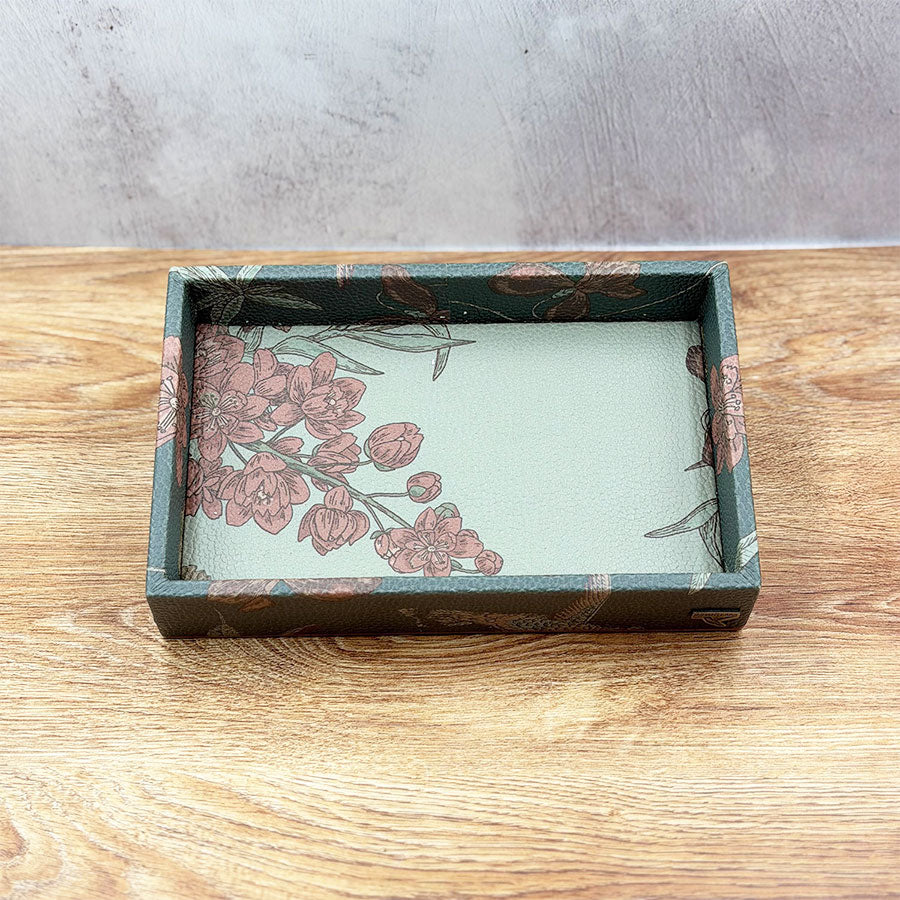 Decorated tray for nightstand
