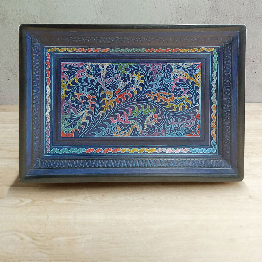 Charola lacas de Olinalá con animalitos #2