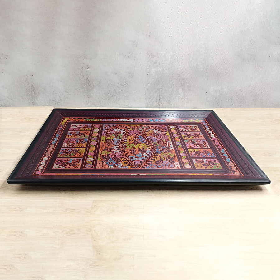 Charola lacas de Olinalá con animalitos #5