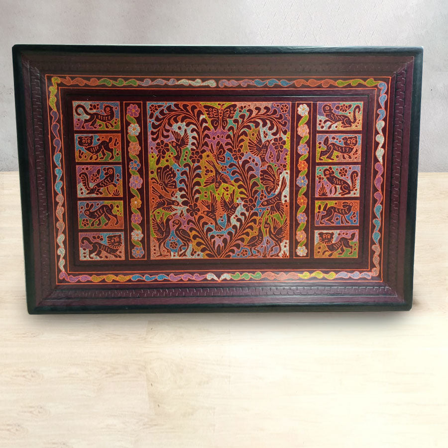 Charola lacas de Olinalá con animalitos #5