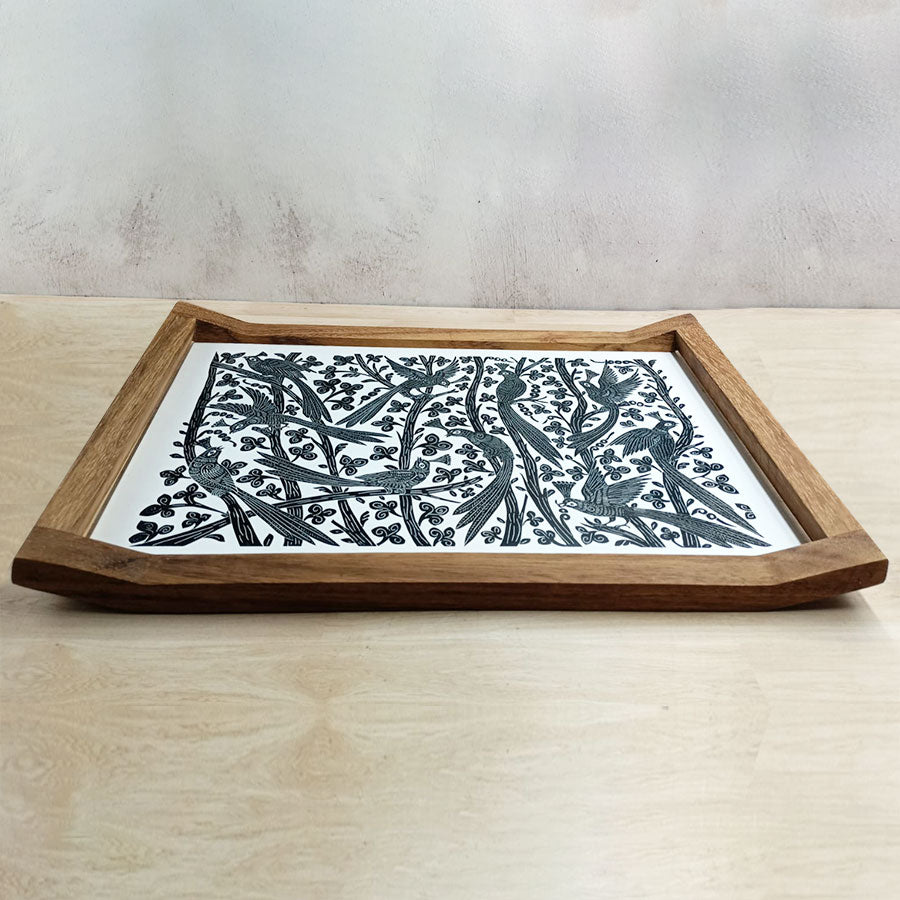 Charola rectangular diseño Olinalá grande