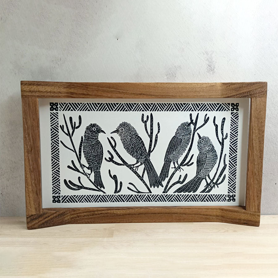 Charola rectangular diseño Olinalá chica