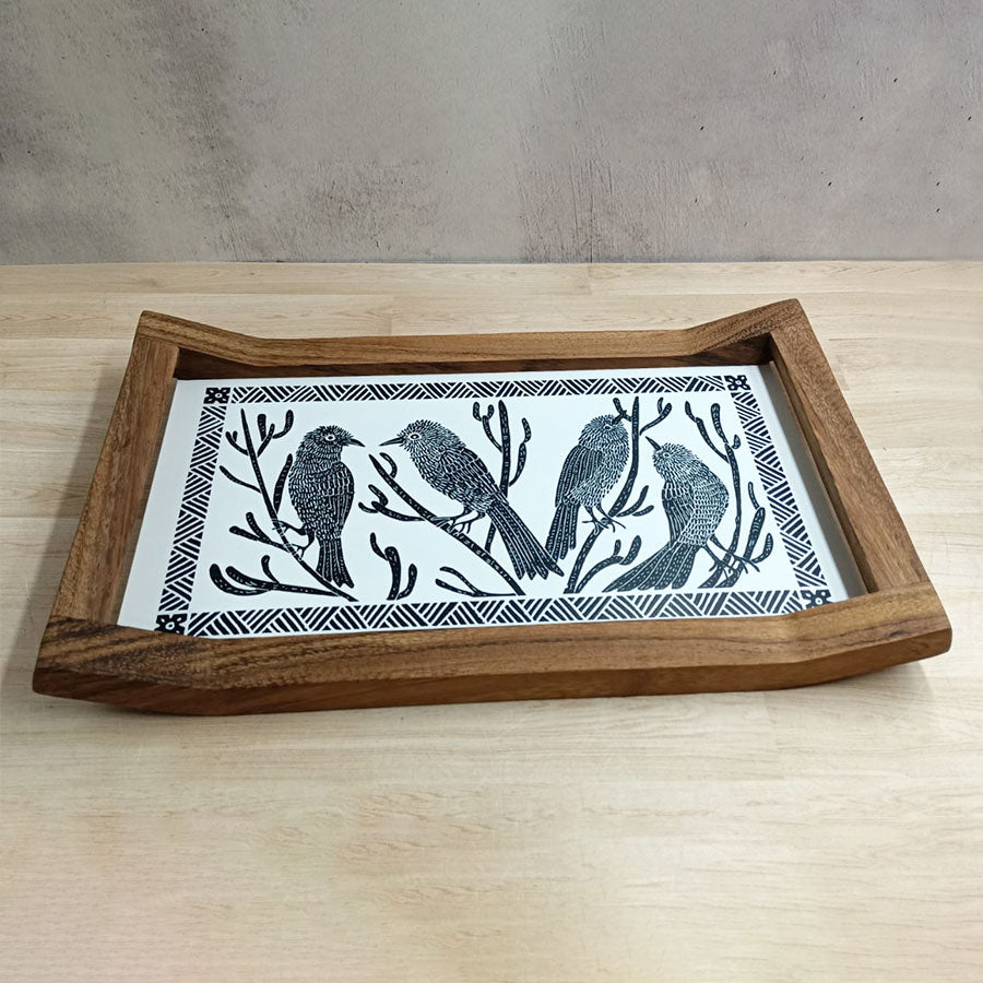 Charola rectangular diseño Olinalá chica