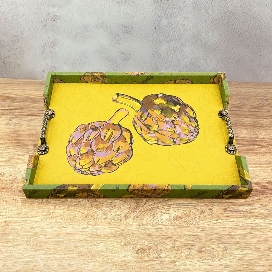 Large rectangular tray with handles