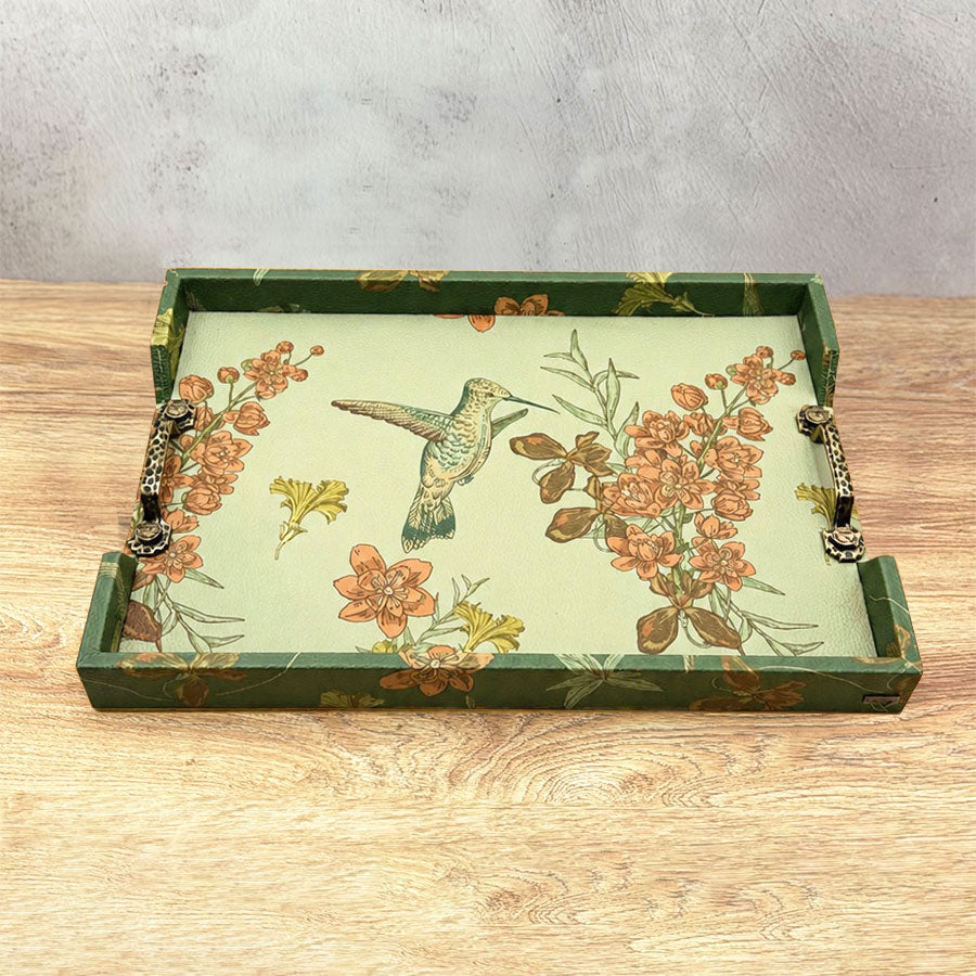 Large rectangular tray with handles