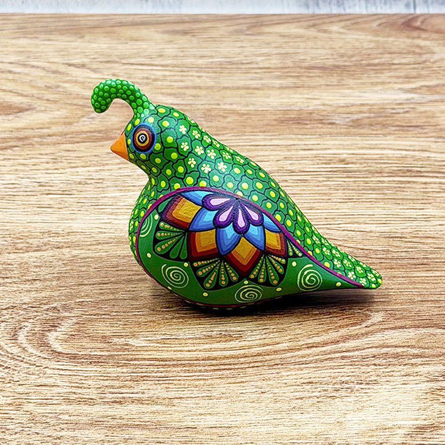 Green alebrije quail
