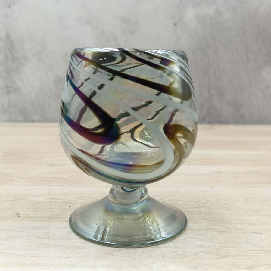 Cognac glass with pulled thread design made of blown glass โ Tikal ...