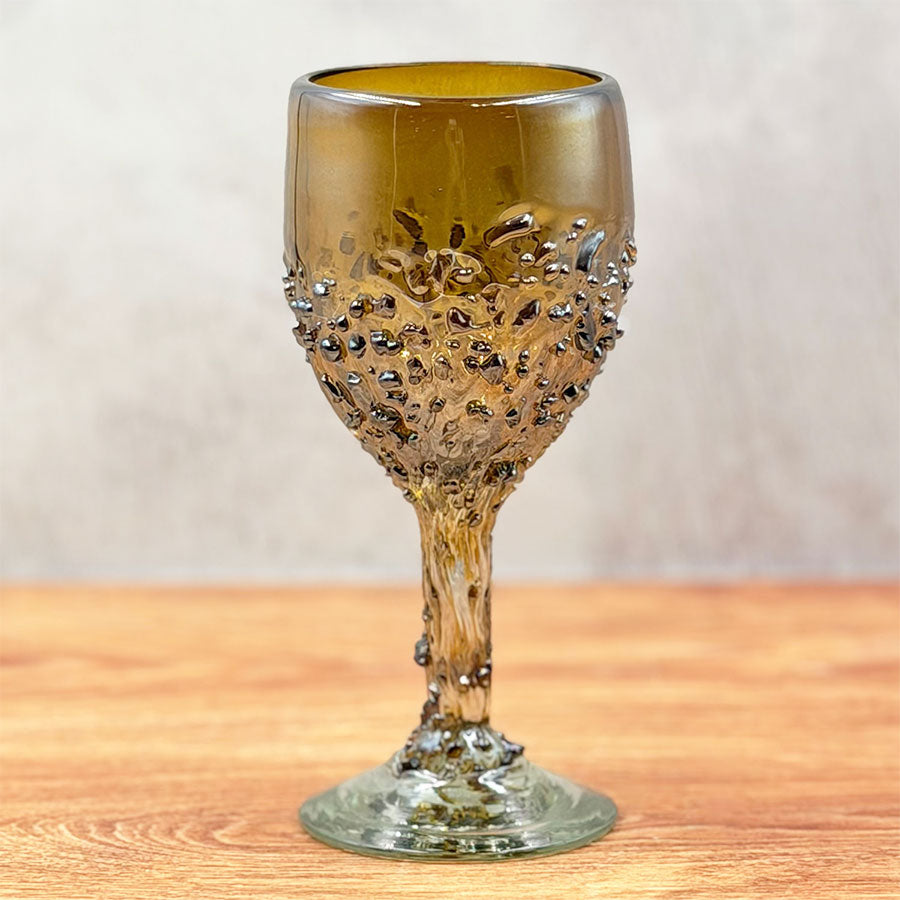 Solid amber wine glass
