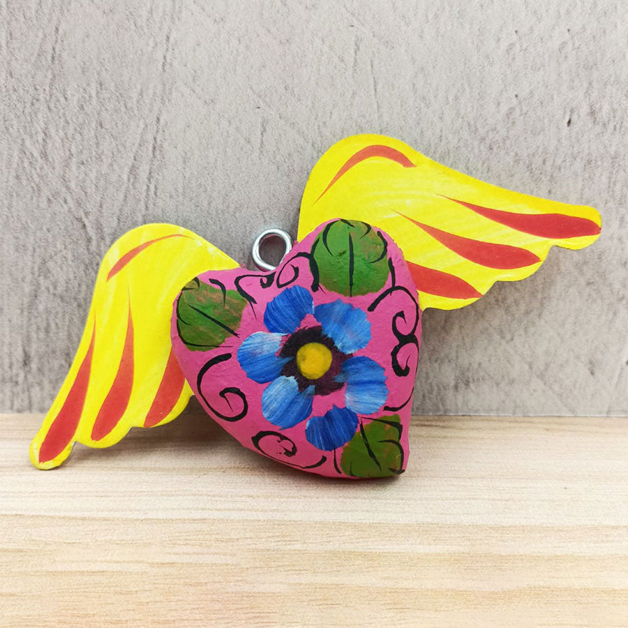 Decorated heart with wings