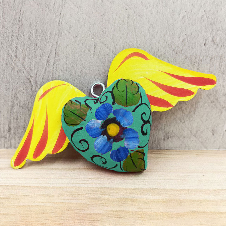 Decorated heart with wings