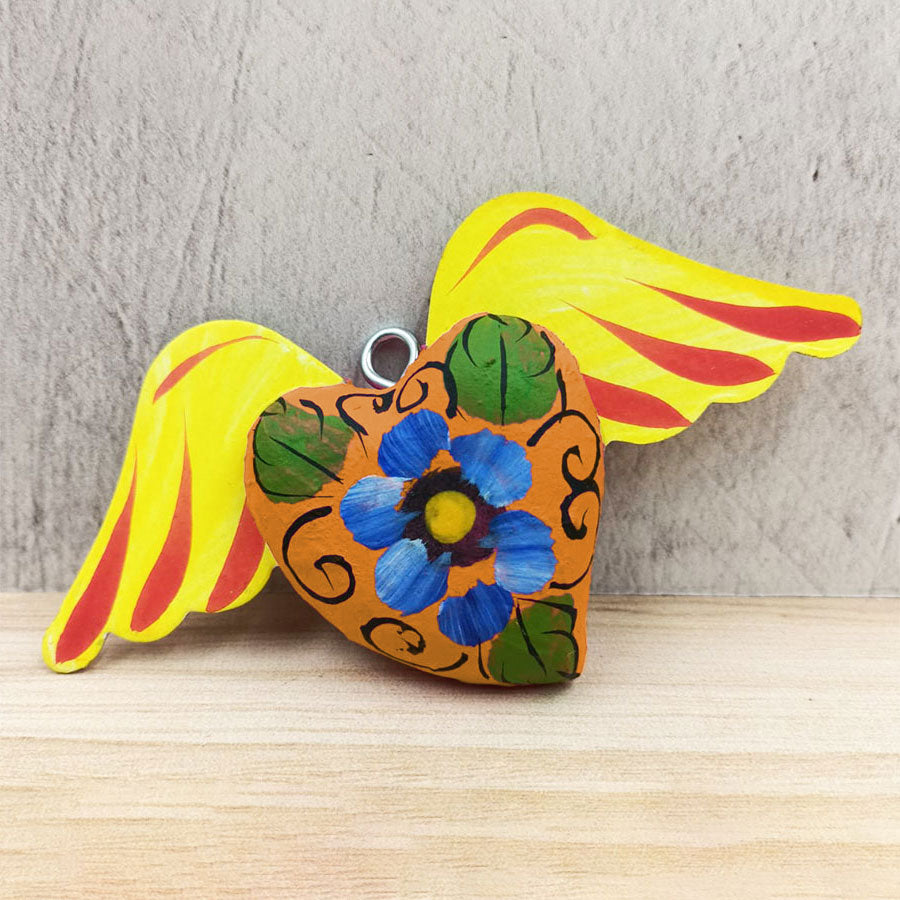 Decorated heart with wings