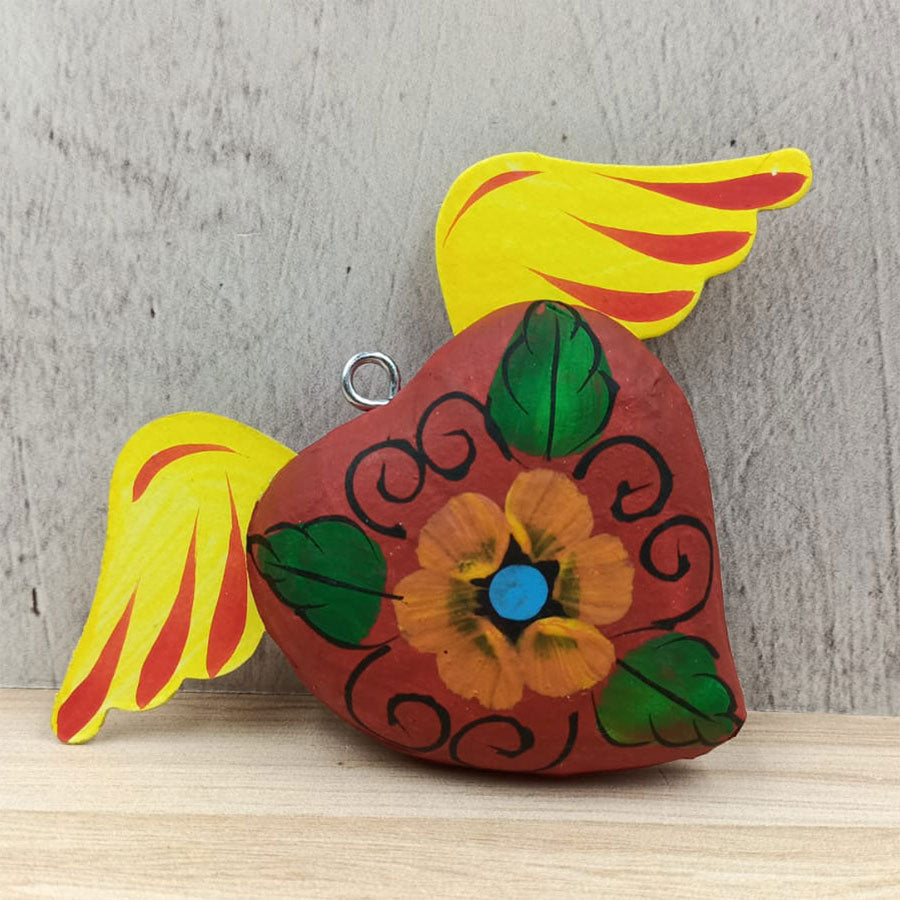 Decorated heart with wings