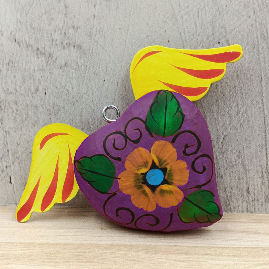 Decorated heart with wings