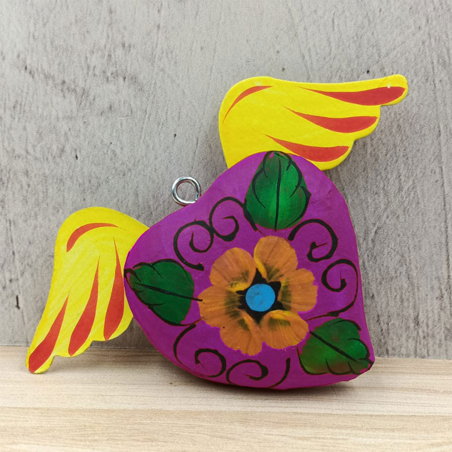Decorated heart with wings