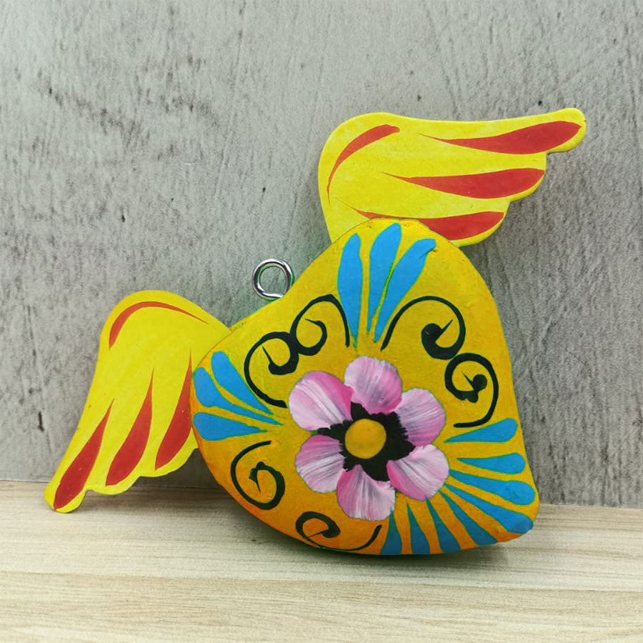 Decorated heart with wings