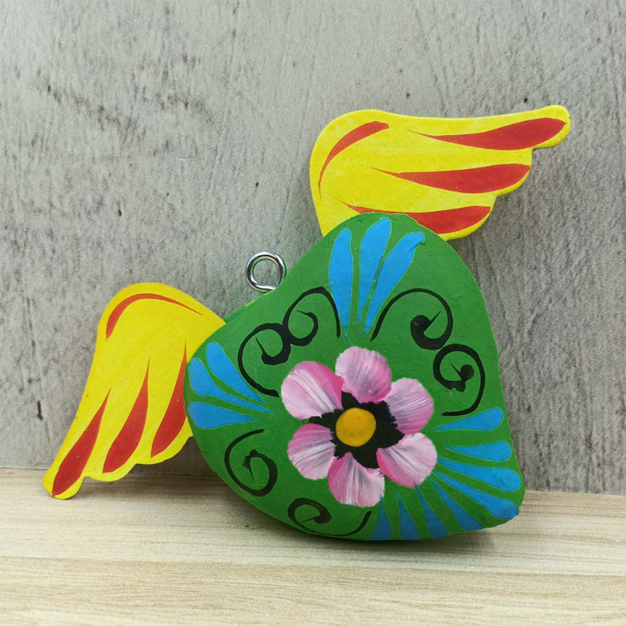 Decorated heart with wings