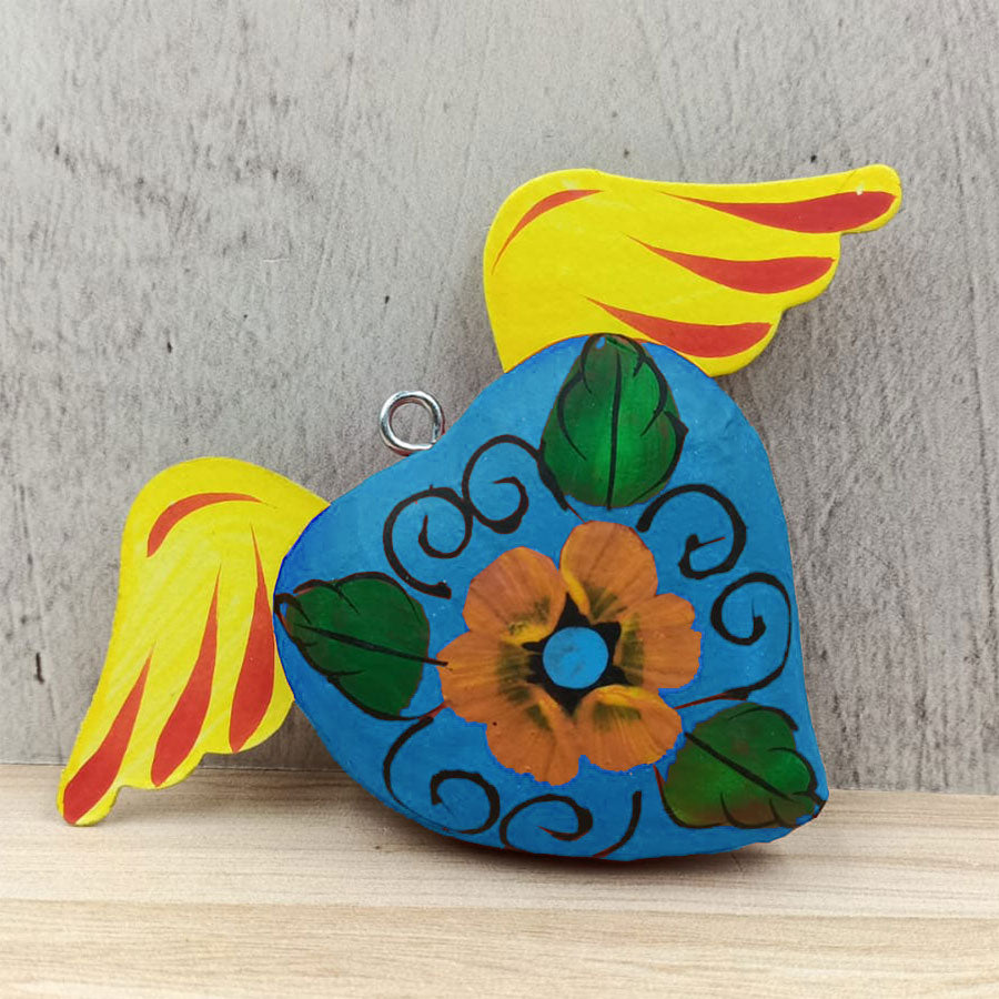 Decorated heart with wings