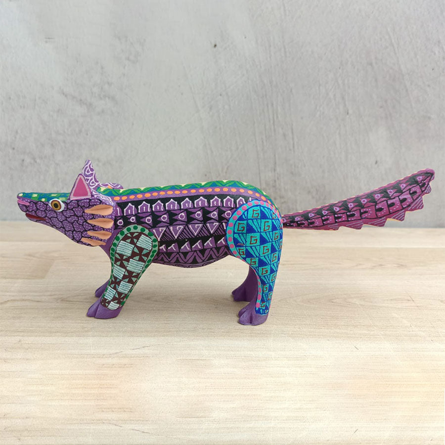 Purple coyote alebrije