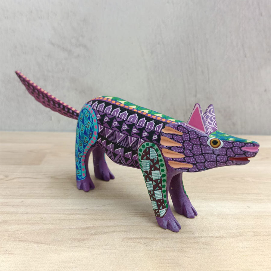 Purple coyote alebrije