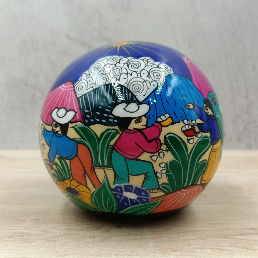 Small skull with country scenes