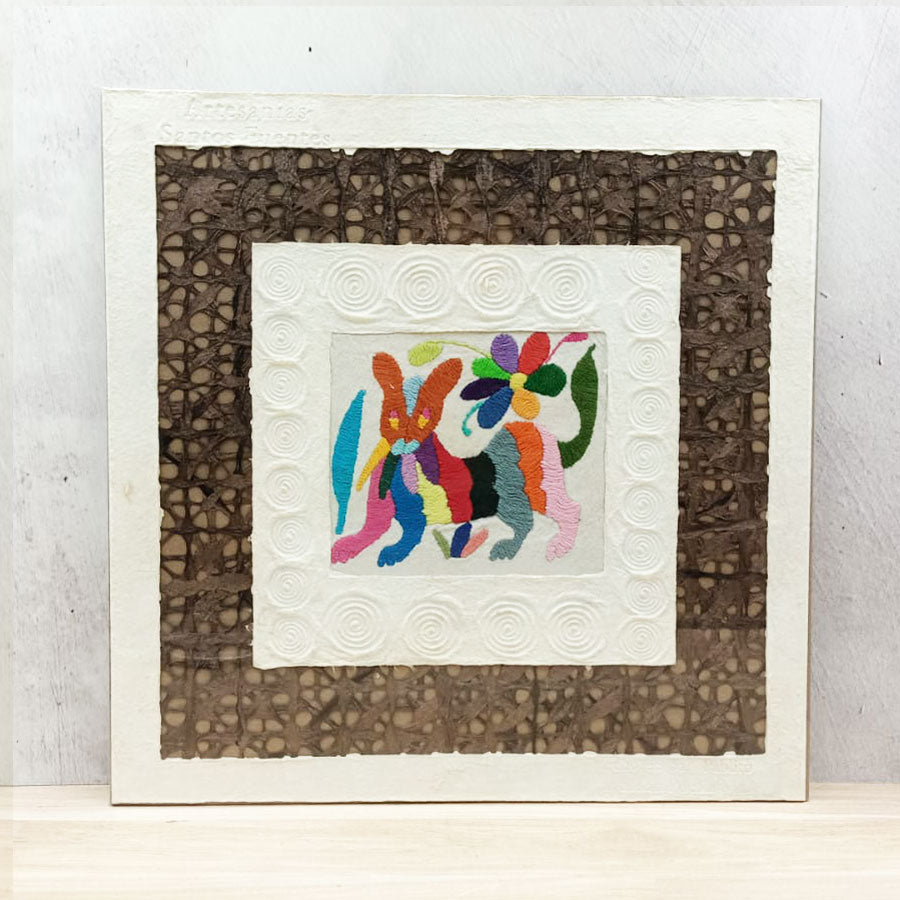 Amate con arte otomí mediano