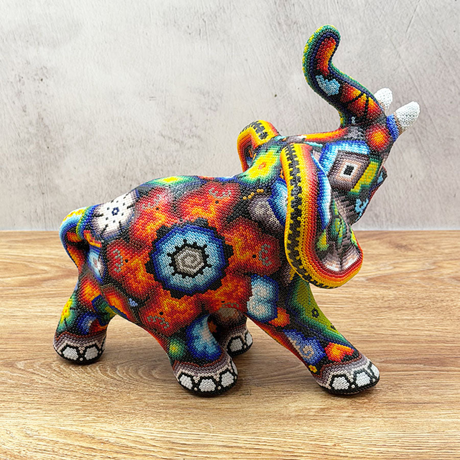 Elephant with Huichol design