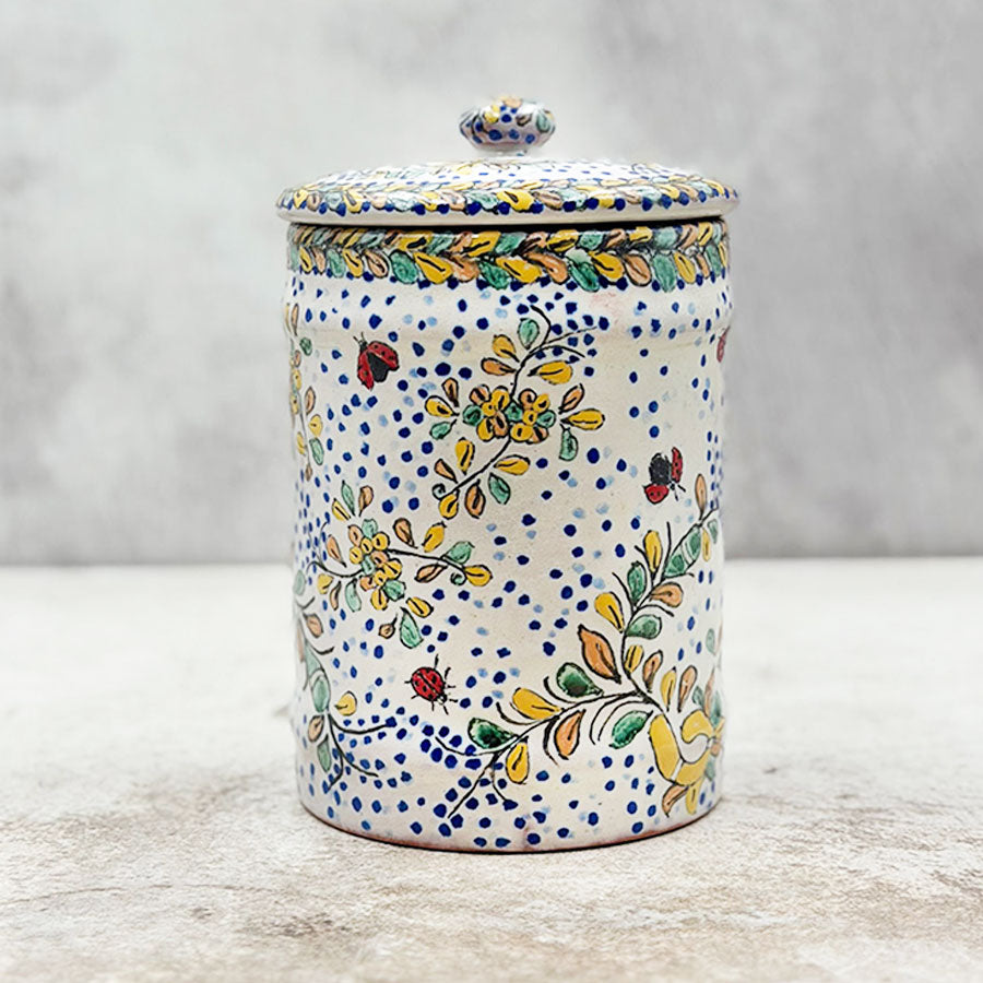 Spice jar with ladybug design
