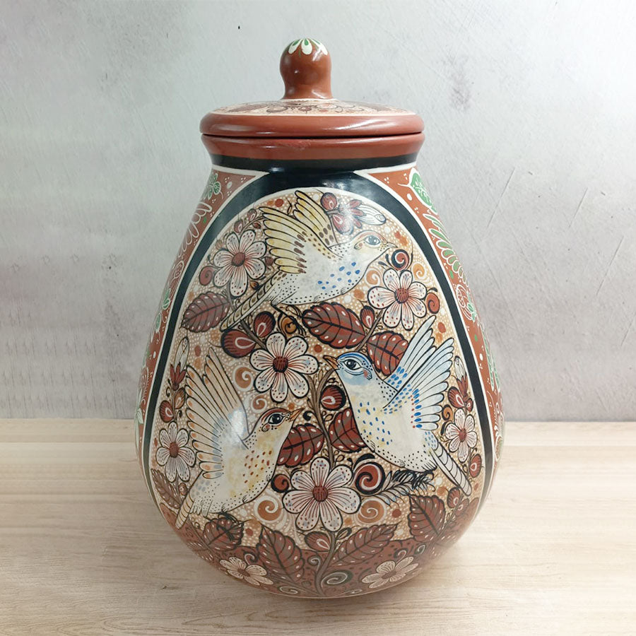 Florero fusión con palomas y tapa