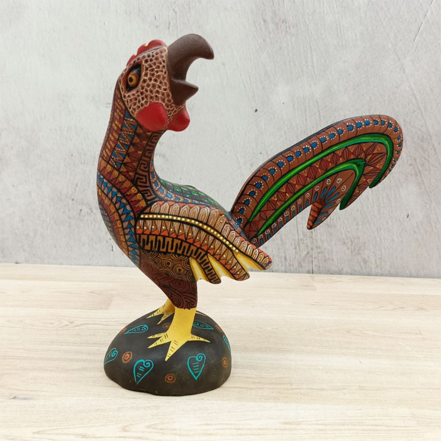 Brown alebrije rooster