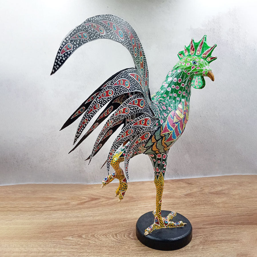 Large green-crested rooster