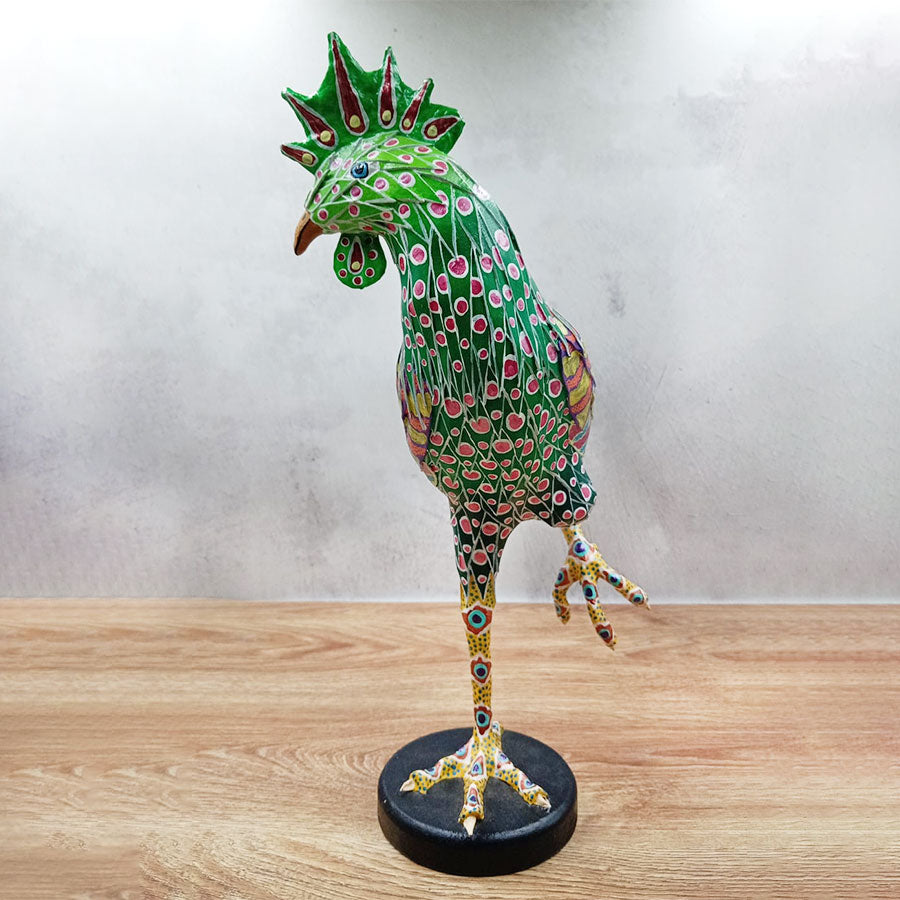 Large green-crested rooster