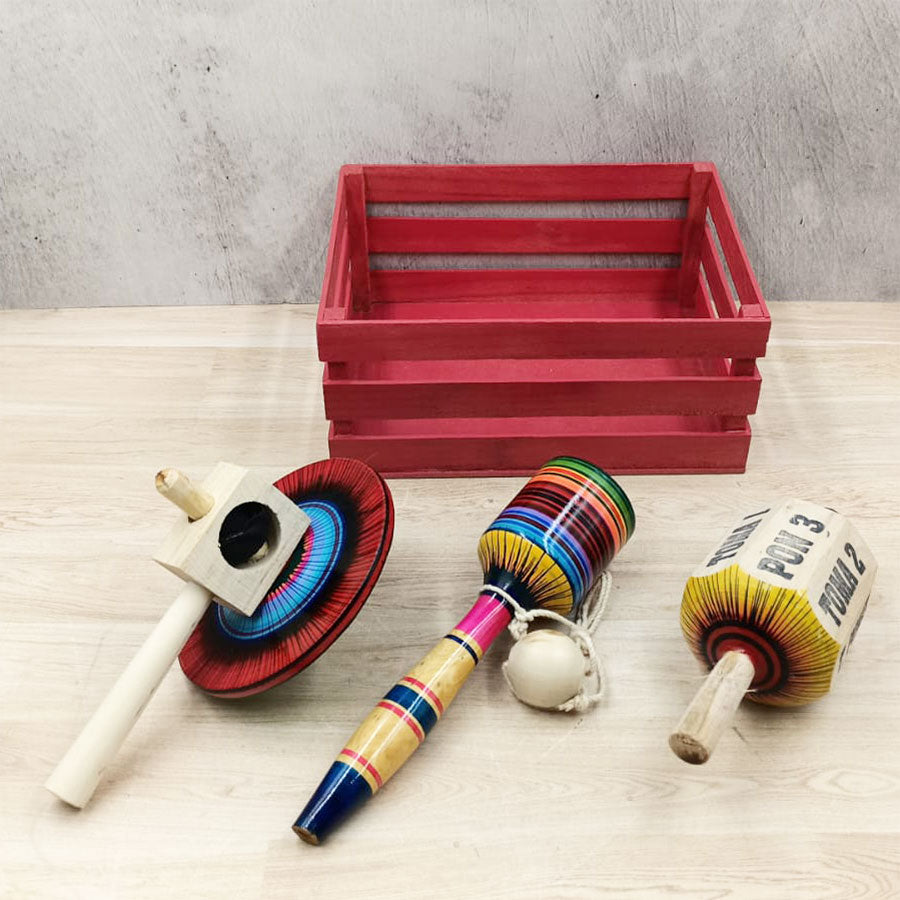 Crate with Mexican toys
