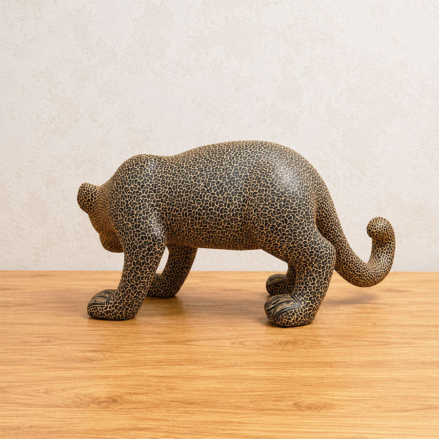 Beige jaguar stalking