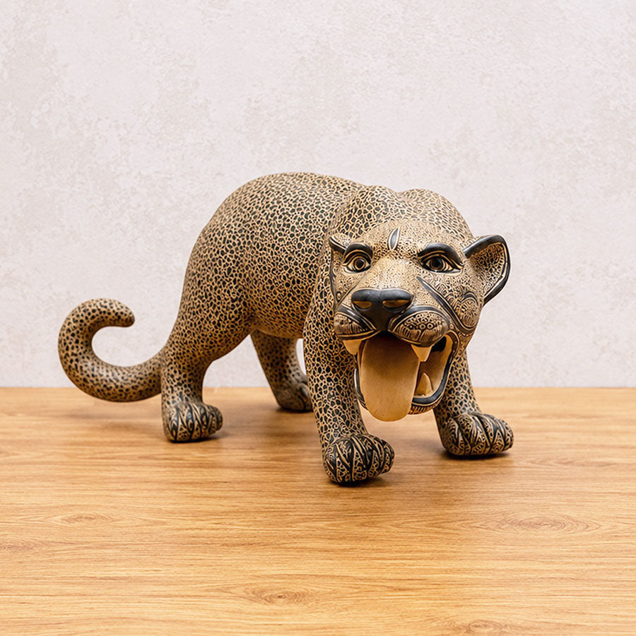 Beige jaguar stalking
