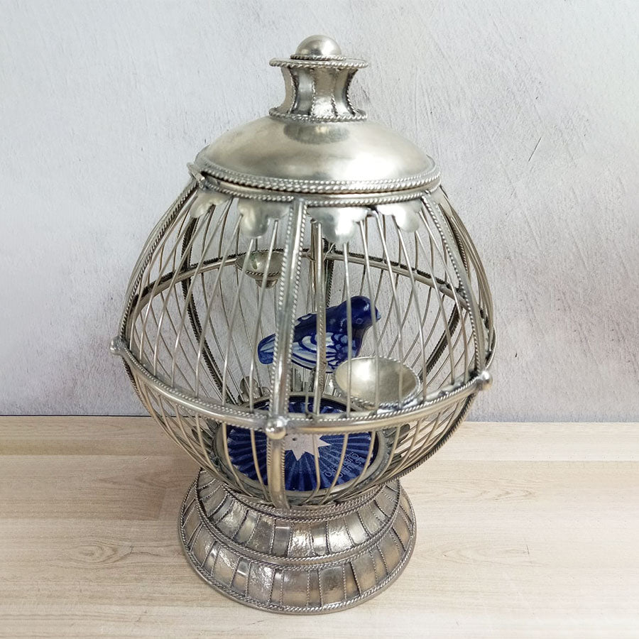 Jaulita redonda con pajarito mini