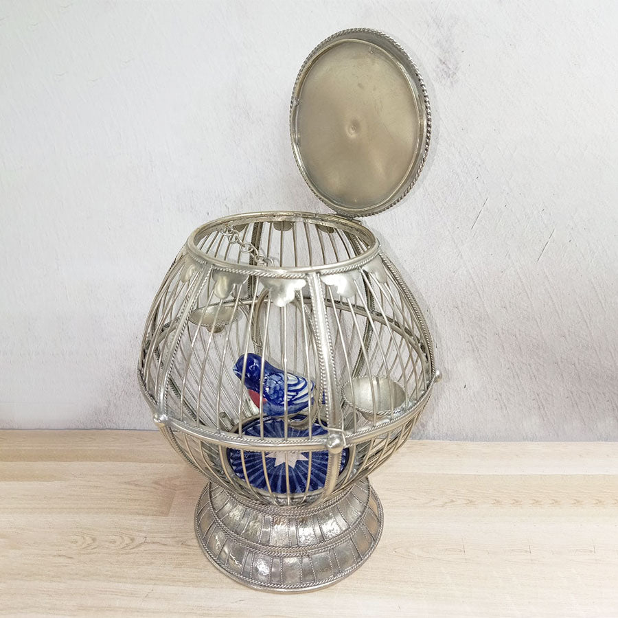 Jaulita redonda con pajarito mini