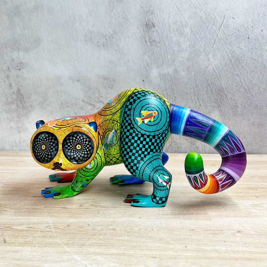 Lémur alebrije multicolor