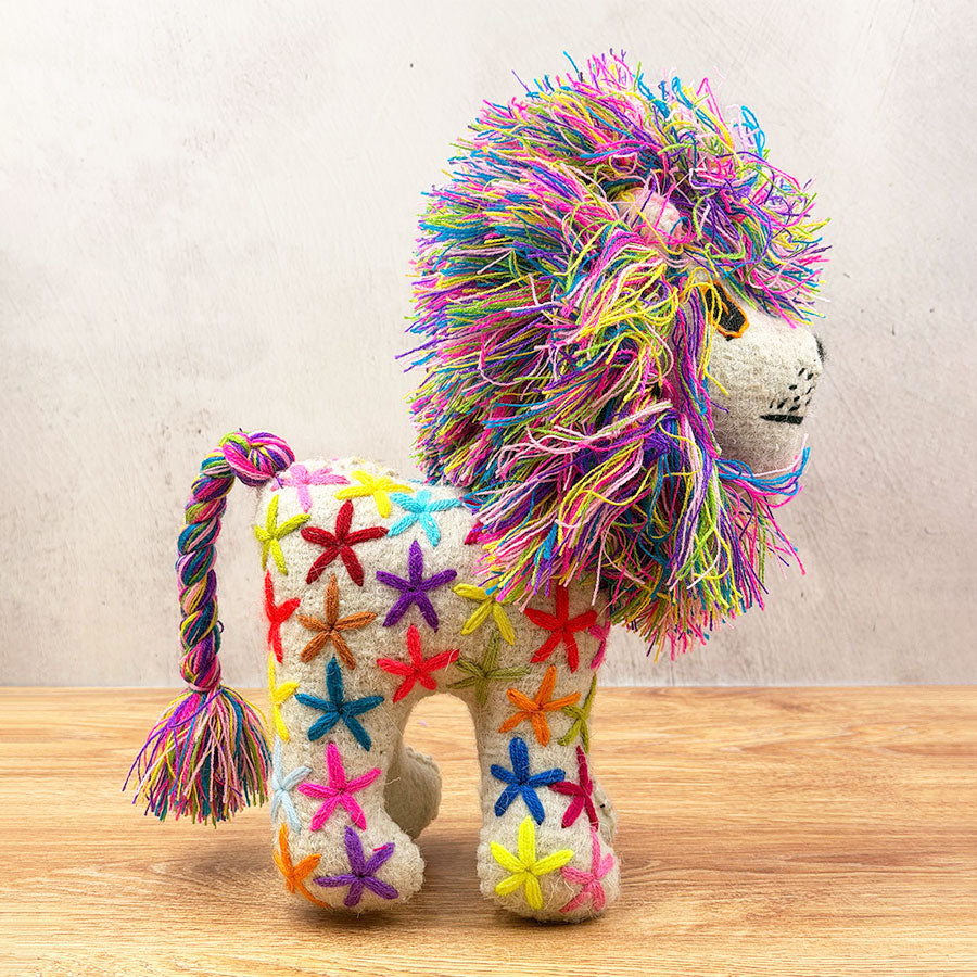 Little multicolored lion animal