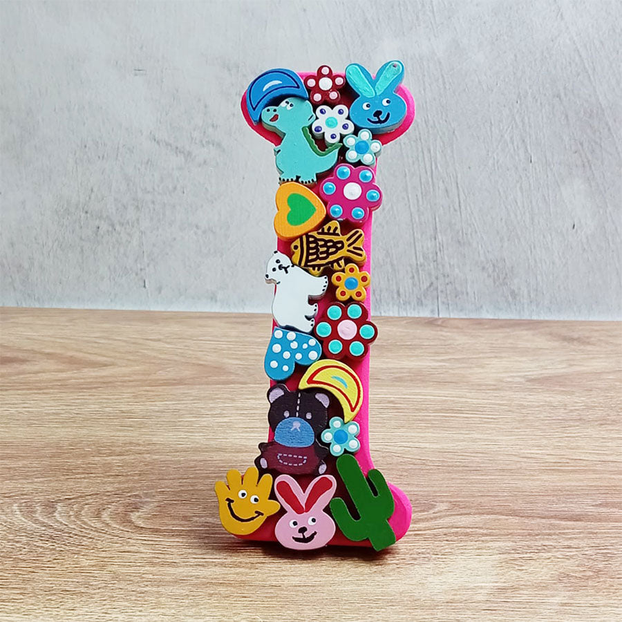 Letras del abecedario con figuritas de colores, de "H" a "M"