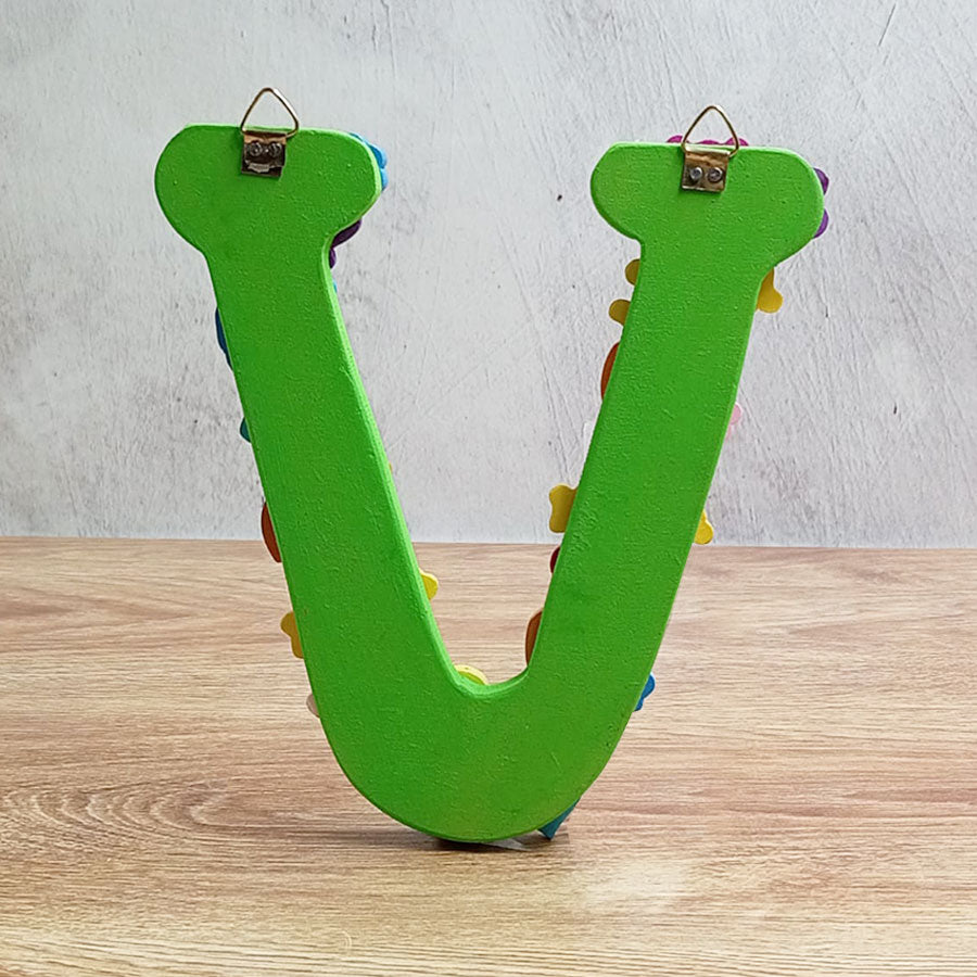 Letras del abecedario con figuritas de colores, de "U" a "Z"