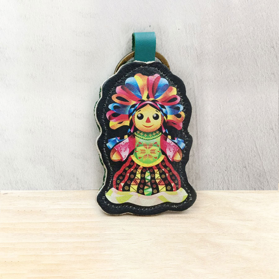 Llavero muñeca otomí de colores