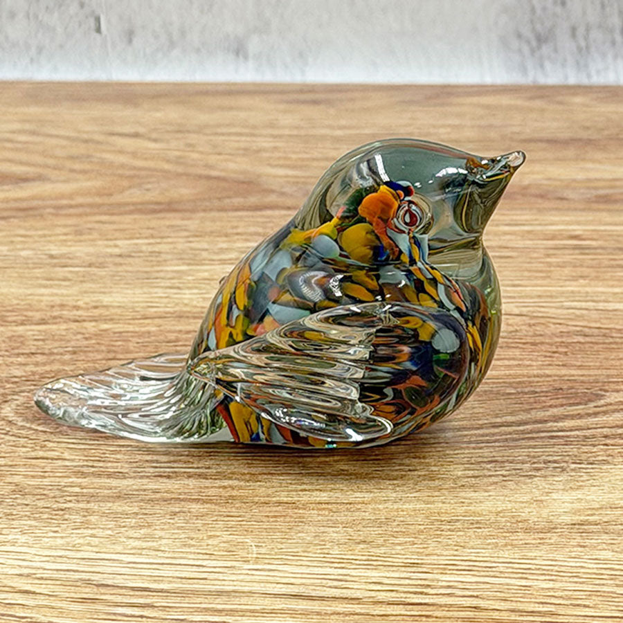 Pajarito de vidrio soplado de colores