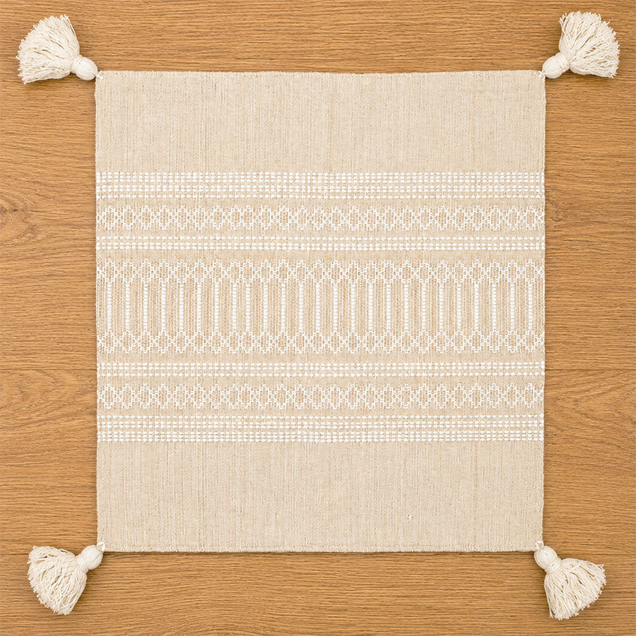 Set of cushion covers in neutral tones and embroidery