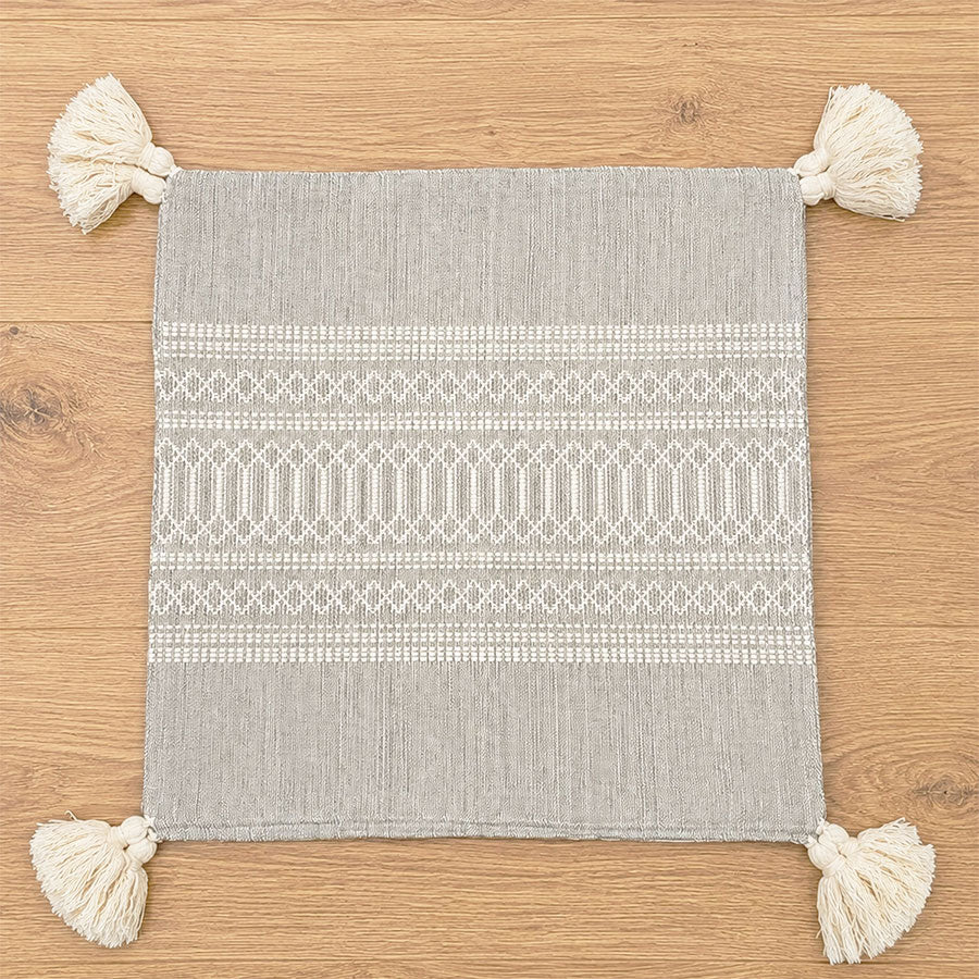Set of cushion covers in neutral tones and embroidery