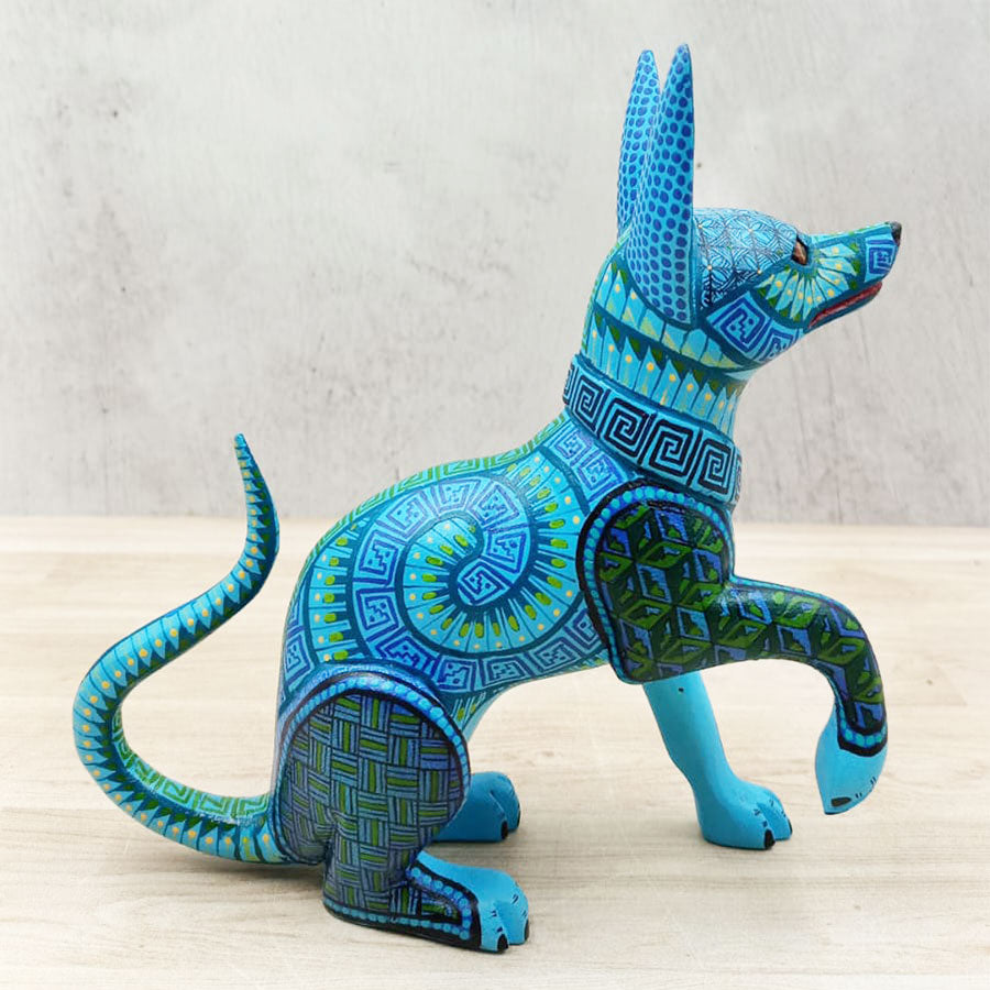 Blue alebrije dog