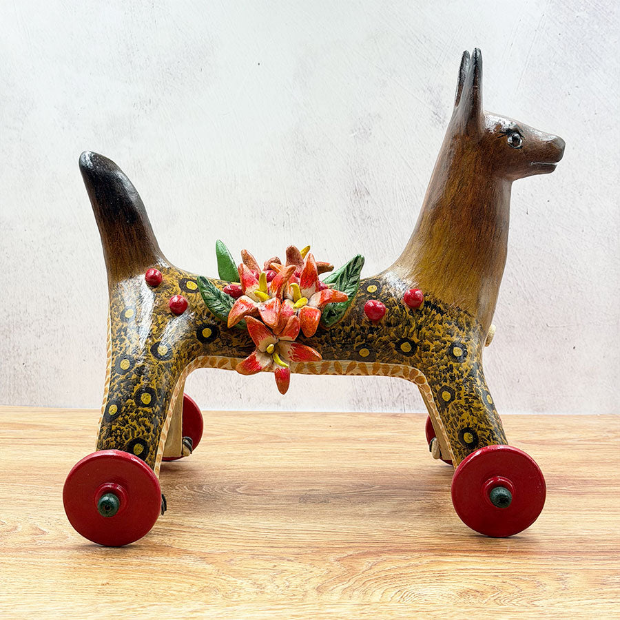 Little dog with wheels